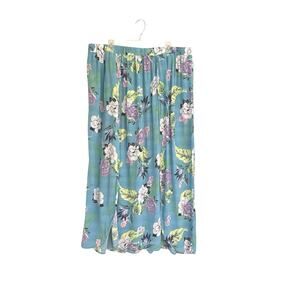 Swim by Cacique Aqua Tropical Floral  Front Slits Midi Skirt Cover 22/24
